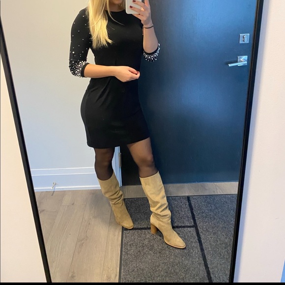 Stretchy black rhinestone dress - Picture 1 of 4